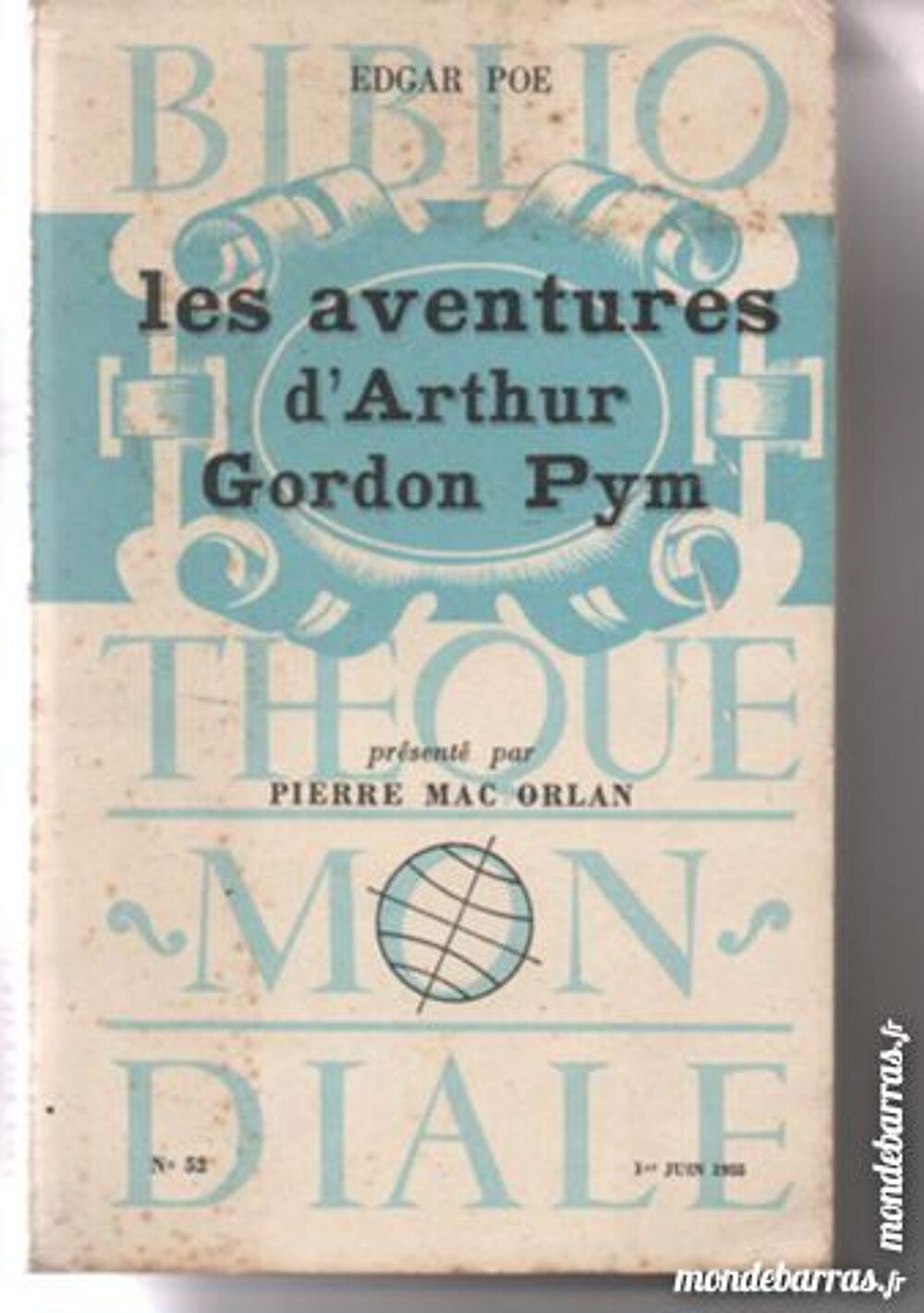 Edgar POE Les aventures d'Arthur Gordon Pym - 1955 Livres et BD