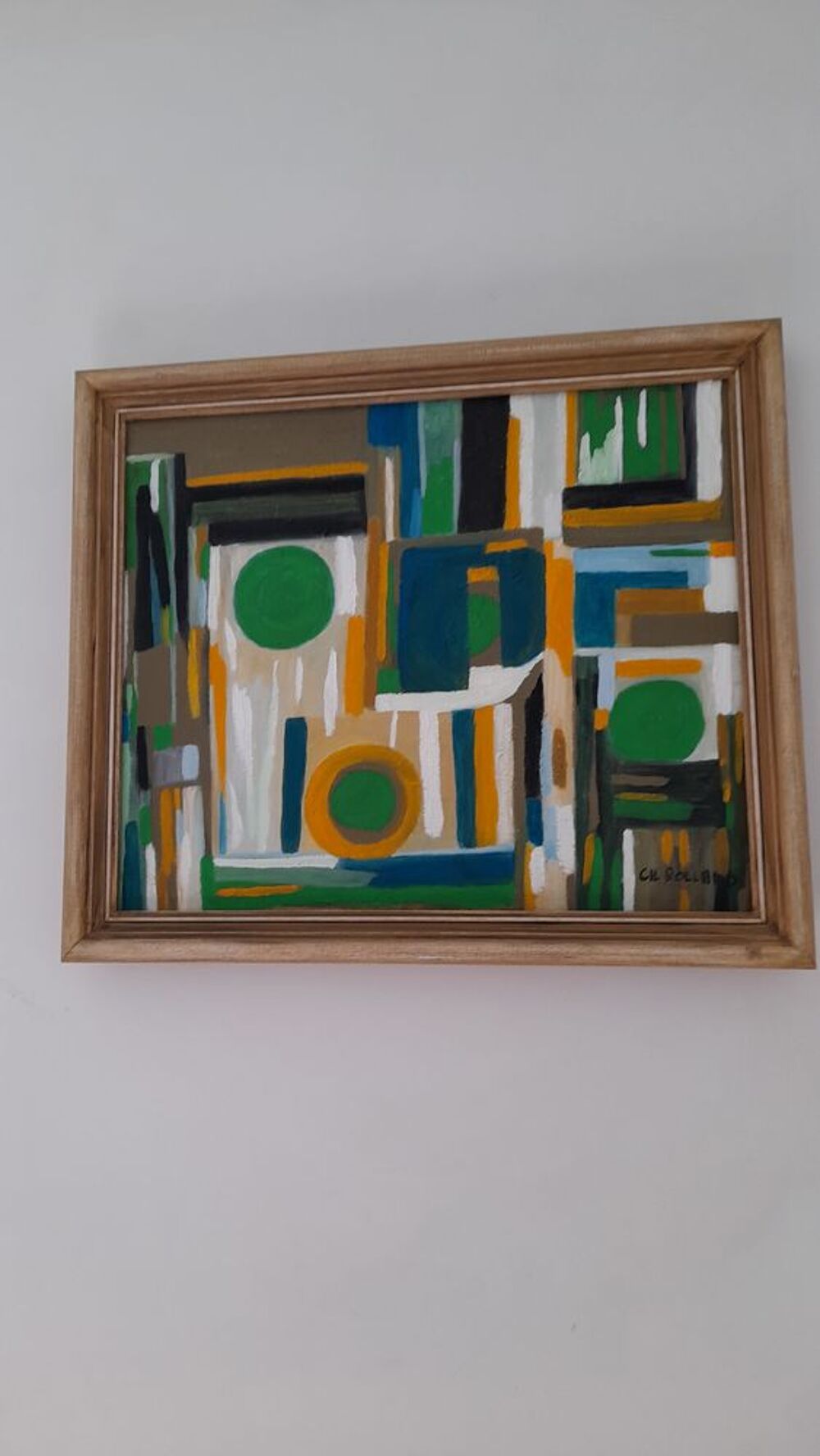 Tableau abstrait huile avec cadre Décoration