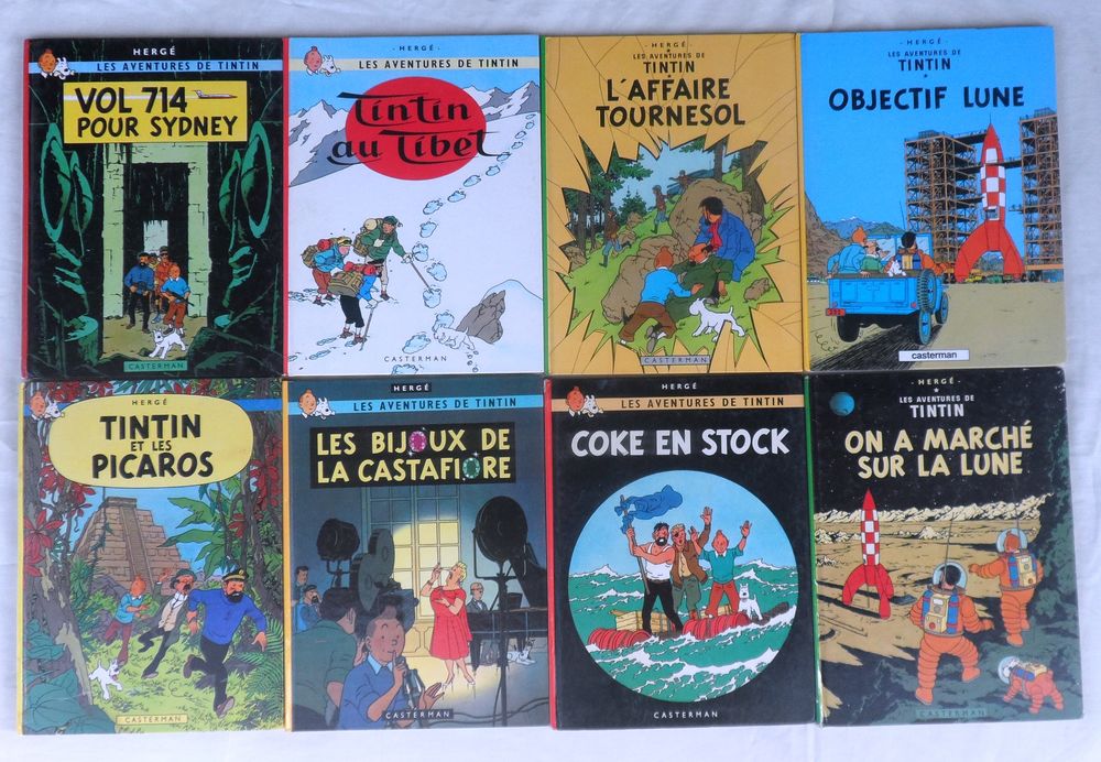 Lot des 22 albums de BD de Tintin en bon &eacute;tat Livres et BD