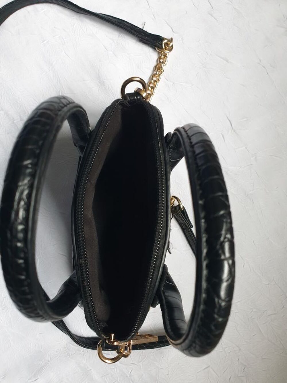 Petit sac &agrave; main noir Maroquinerie