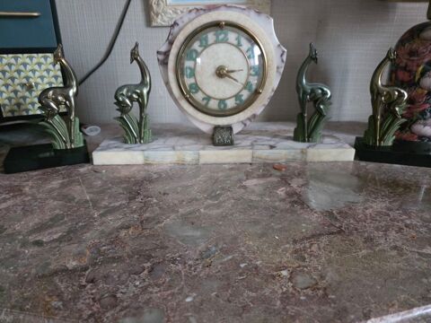 Garniture de chemin�e pendule horloge ancien �poque art d�co 45 Guer (56)