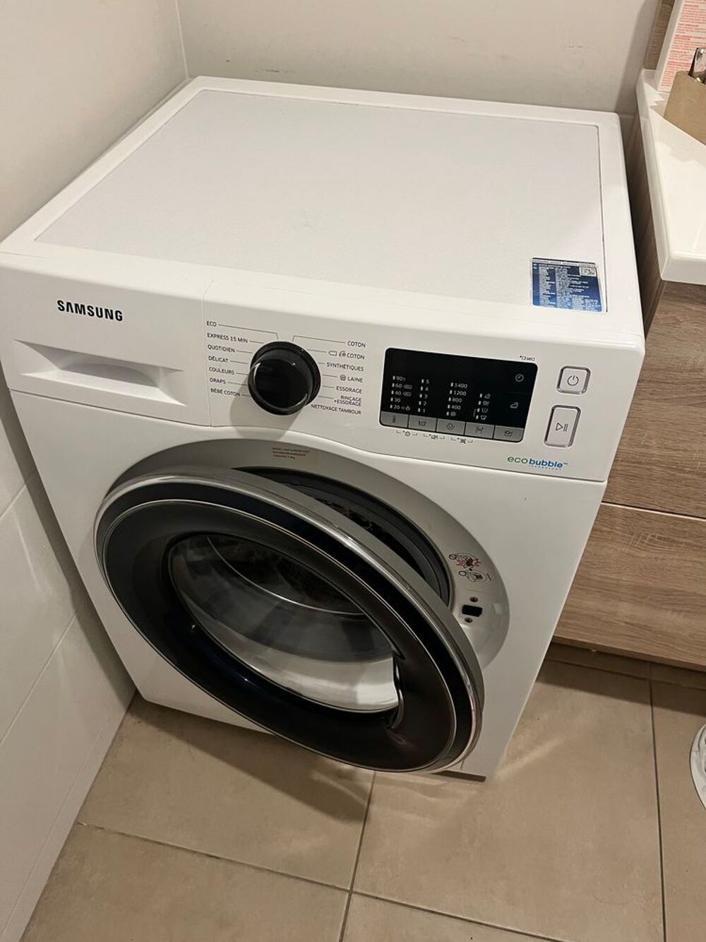 Lave linge hublot SAMSUNG EX WW70J5555FW Eco Bubble Electroménager