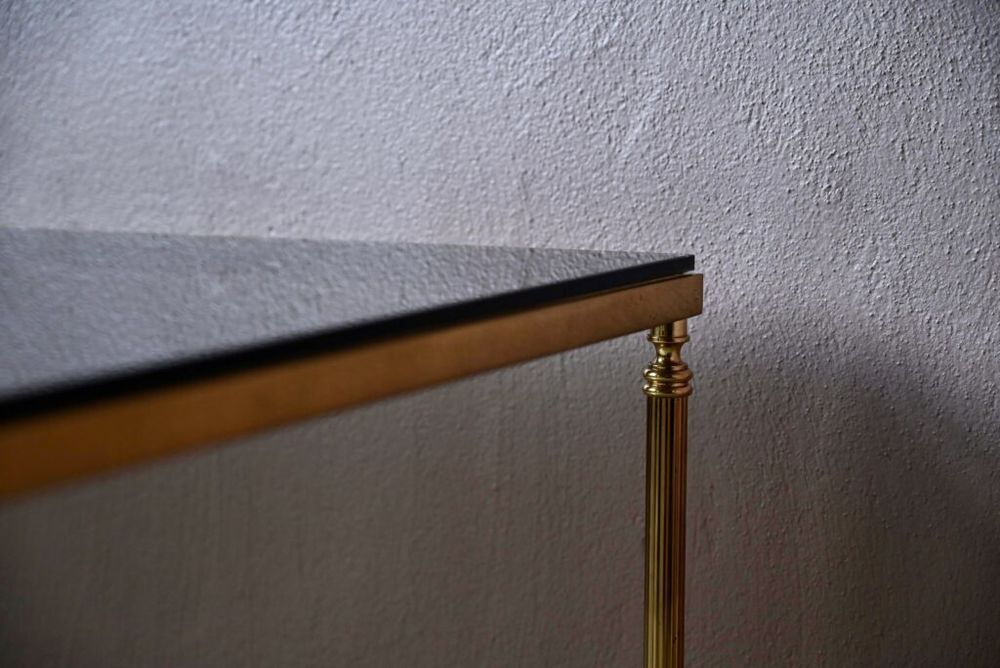 Grande table basse vintage laiton et verre Meubles