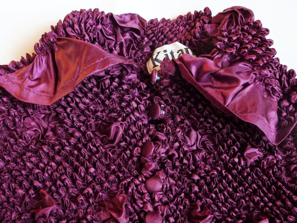 Top / Chemise Violet Pliss&eacute;e &agrave; Manches Longues- Kitana Vêtements