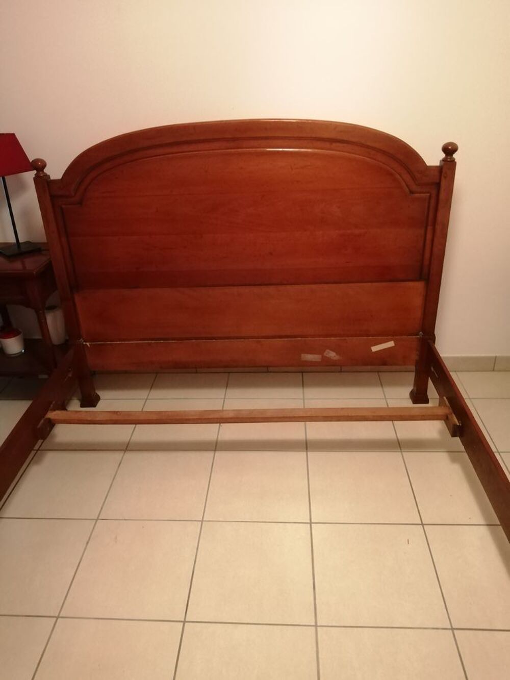 Av cadre de lit merisier massif 140x190 Meubles