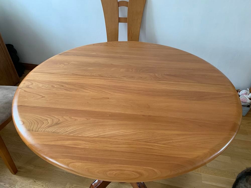table ronde en bois demi lune Meubles