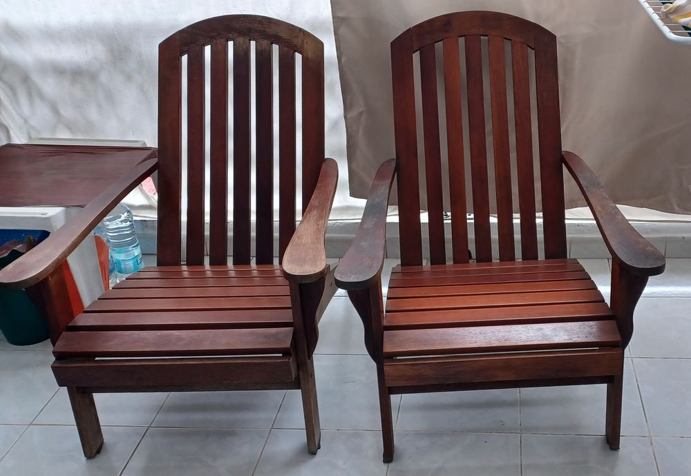 2 fauteuils bois ext&eacute;rieur. Meubles
