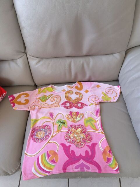 TEE-SHIRT femme 36-38 rose avec paillettes 6 Saint-Etienne (42)