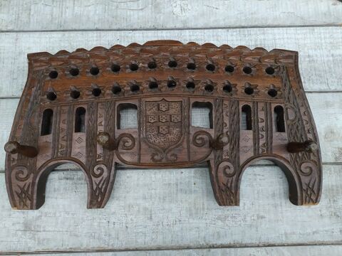 Porte Manteau Bois Sculpt Art Populaire 60 Loches (37)