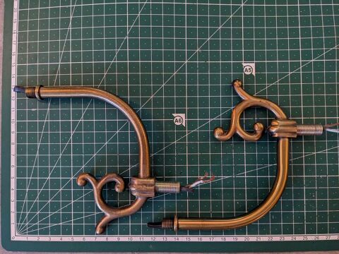 2 bras en laiton tube filet ouvrags Pice de lampe lustre  6 Marseille 13 (13)