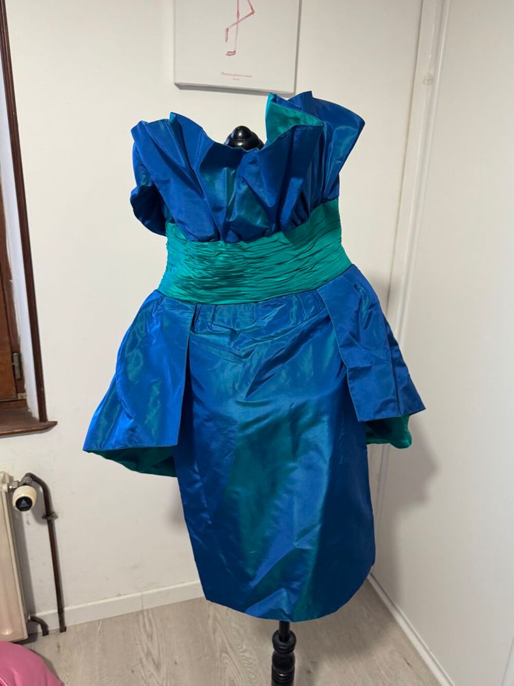 ? Robe de Cocktail Vintage Loris Azzaro Paris Taffetas Vêtements