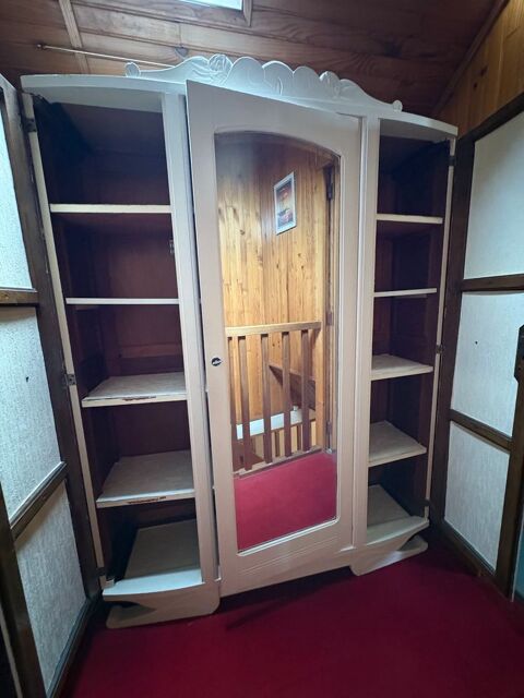 armoire vintage en bois blanche 70 Montgeron (91)