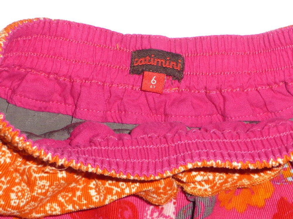 CATIMINI jupe &agrave; volants orange rose 6 ans Vêtements enfants