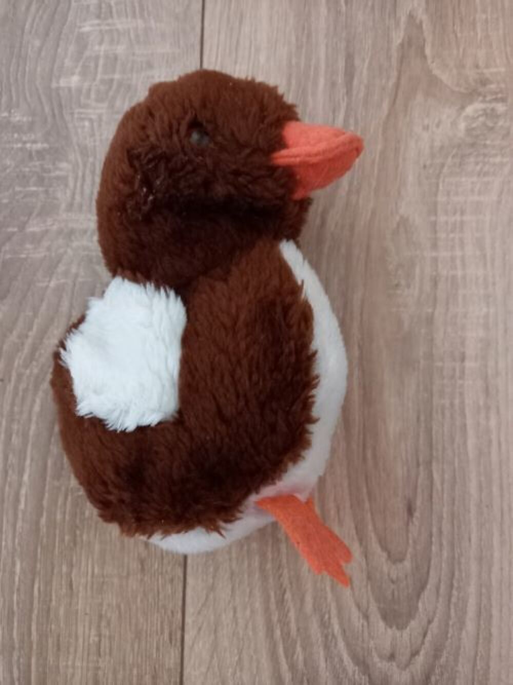Peluche canard marron orange et blanc 17 cm Jeux / jouets