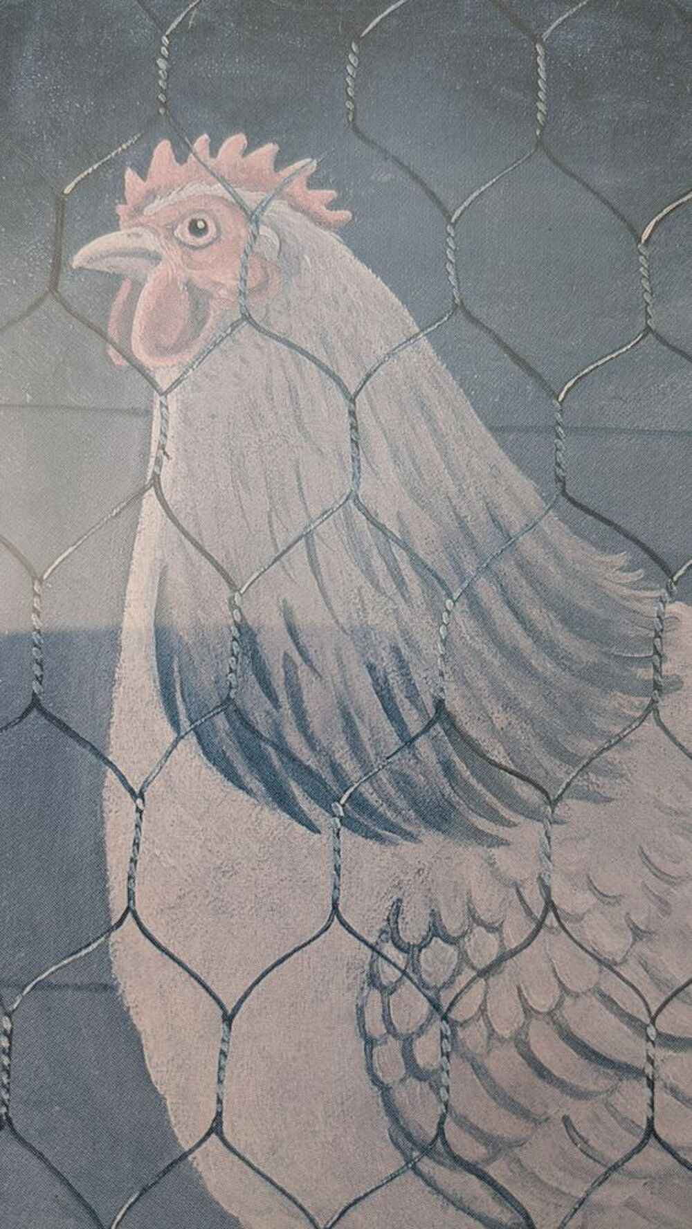 tableau poule en cage Décoration