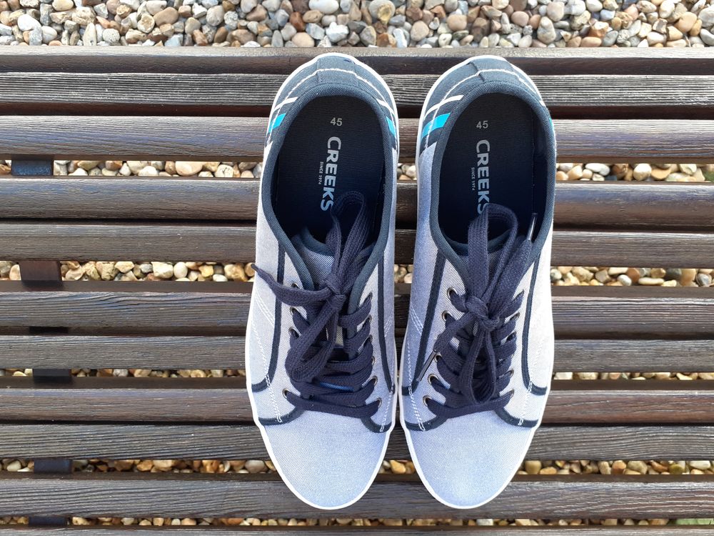 Baskets homme marque Creeks en toile gris bleu neuve T45 Chaussures