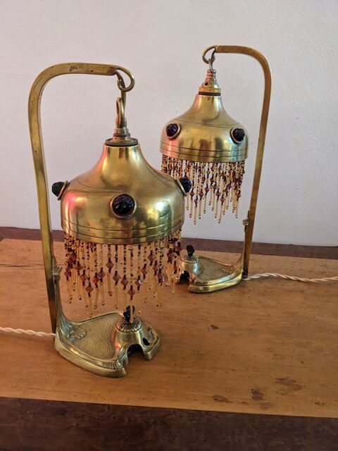 PAIRE DE 2 Très rares lampes art déco électrique 1900 art no 450 Marseille 13 (13)