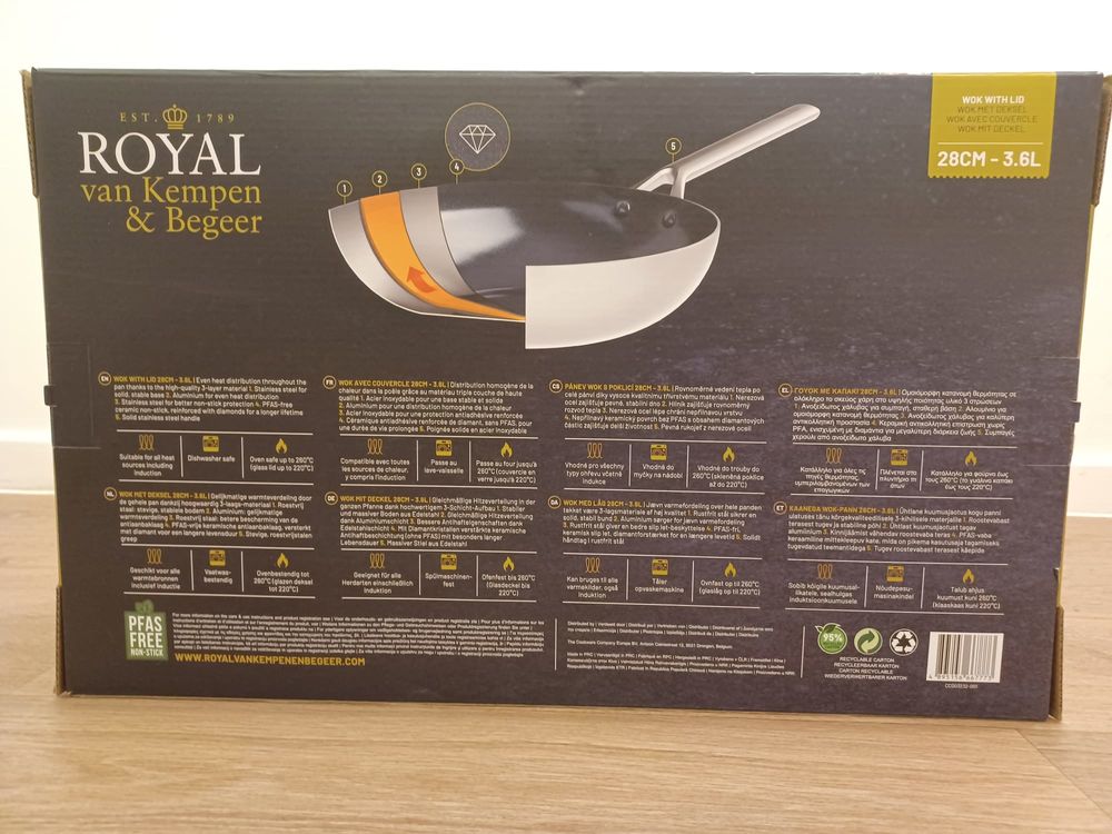 Po&ecirc;le inox 28 cm Royal Van Kempen &amp; Beeger avec couvercle Cuisine