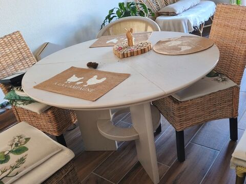 table ronde blanche bois diametre 120, H 74.5 Pau (64)