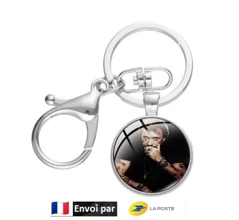 Porte-cls hommage cabochon Johnny Hallyday 5 Audruicq (62)