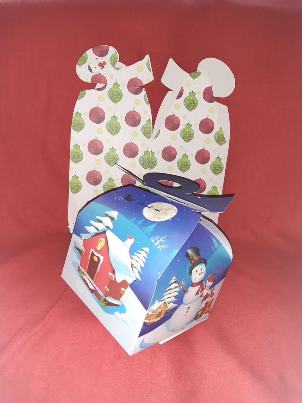20 Pi&egrave;ces 3D en carton Bo&icirc;tes-cadeaux avec arc pour No&euml;l Décoration