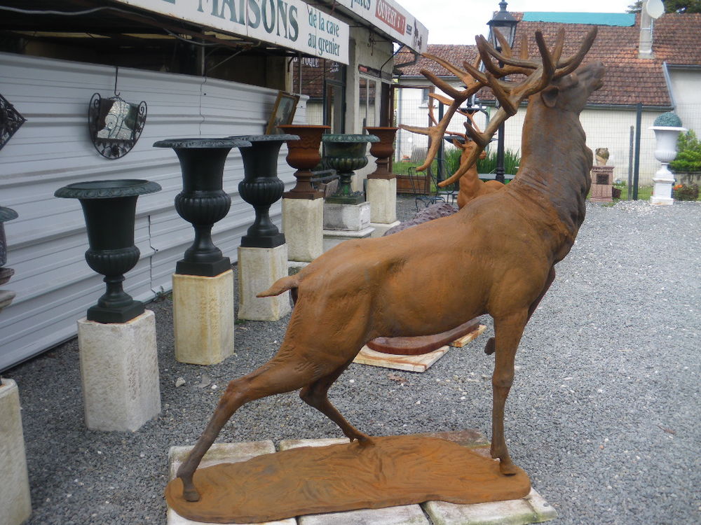 Statue, Cerf en fonte Décoration