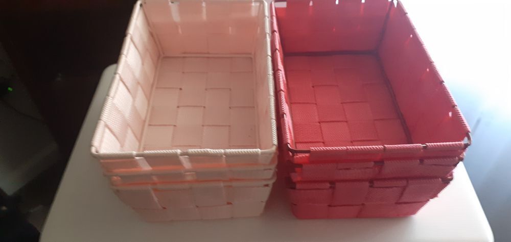Paniers tress&eacute;s en tissus Décoration