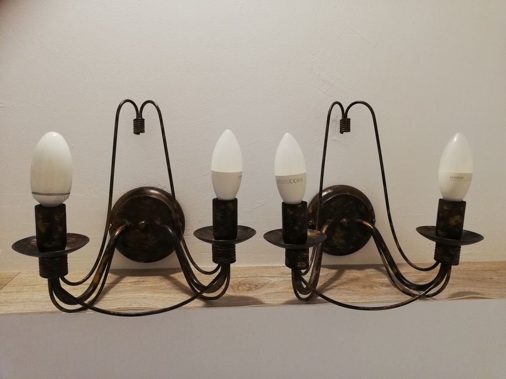 2 appliques led keria a 2 lampes couleur rouille Décoration