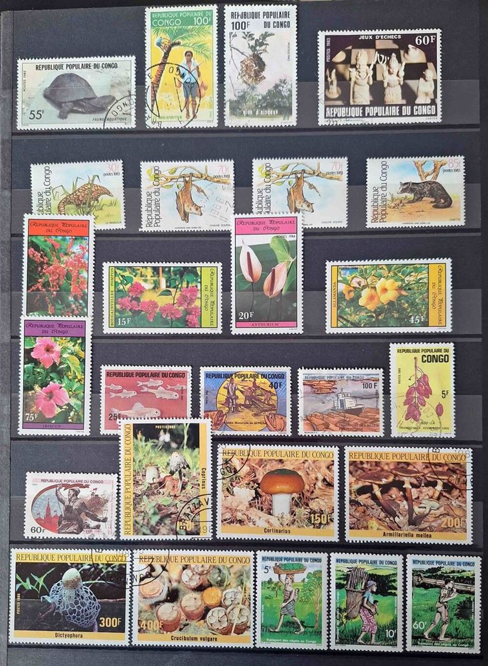 S&eacute;rie de timbres de collection du Congo 