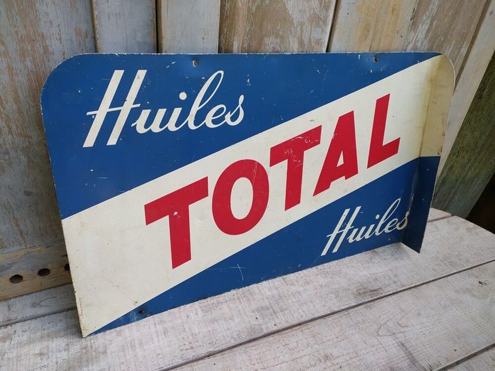 Ancienne Plaque Publicitaire Huiles Total 
