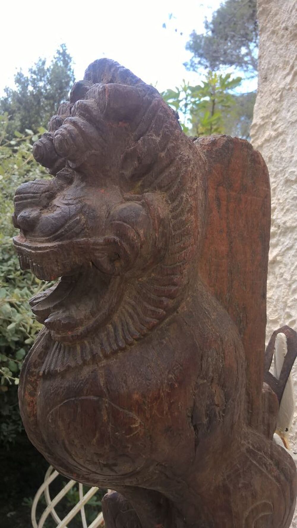 Chien de F&ocirc; ancien en bois 