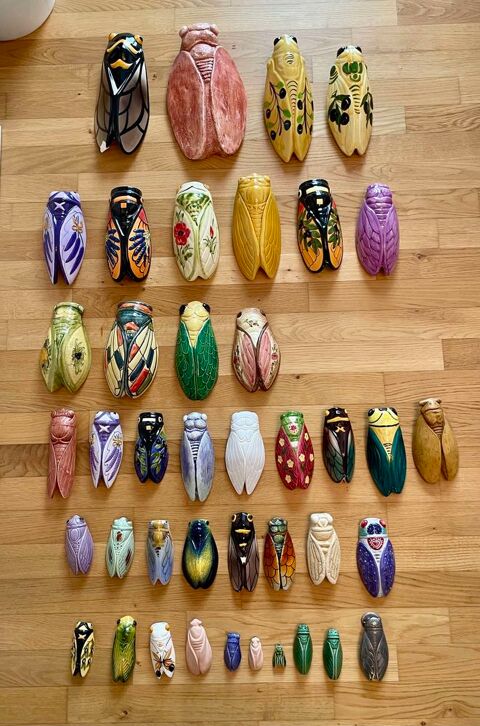 Lot de 41 cigales Proven�ales en c�ramique 250 Obernai (67)