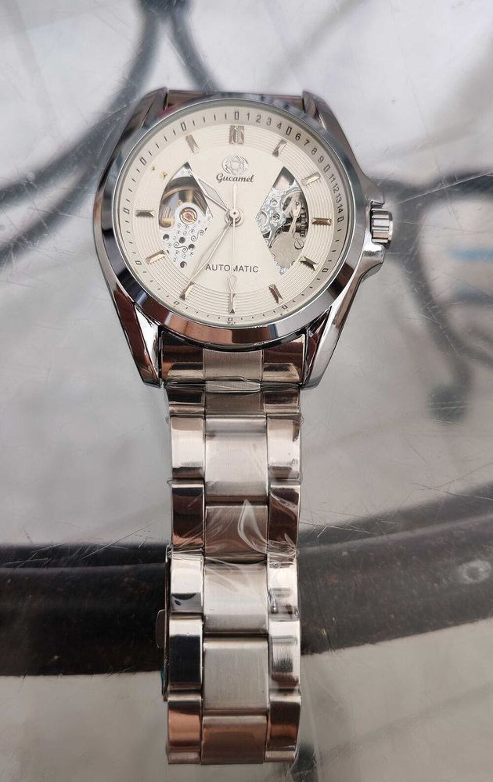 Montre automatique Gucamel GA018 €" Squelette €" Acier inoxydable €" Neuve Bijoux et montres