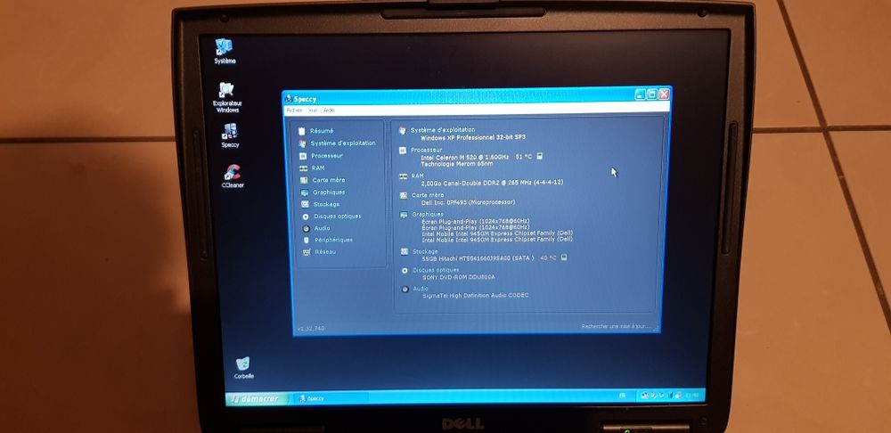 PC portable DELL Latitude D520,15", Windows XP PRO, diag auto Matériel informatique