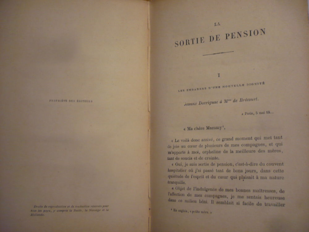 LA SORTIE DE PENSION (Conseils aux jeunes filles ) sans date Livres et BD
