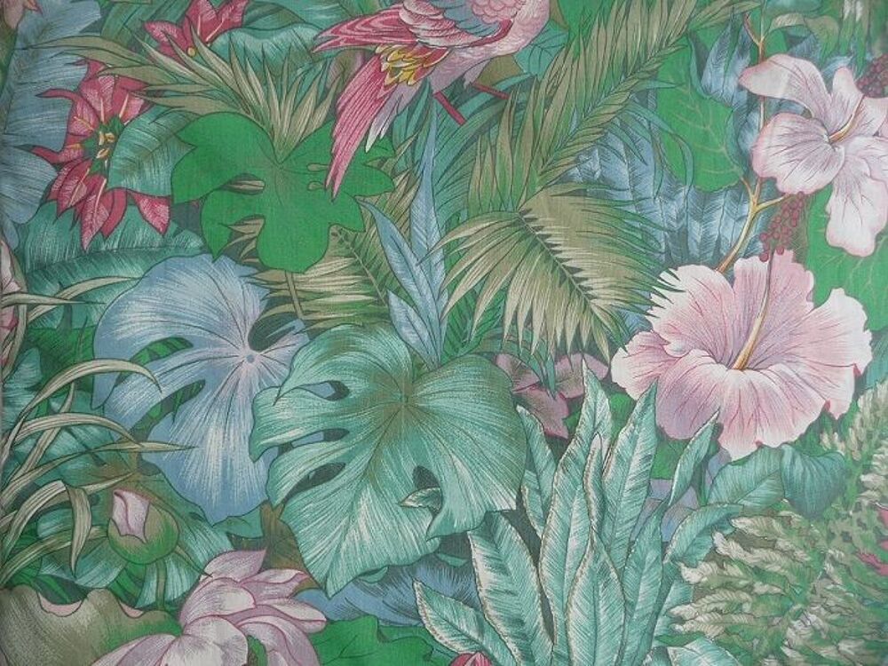 3 double rideaux tissu motifs exotiques Grandes Dimensions Décoration