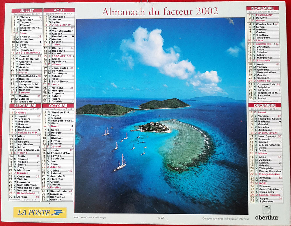 3 Almanachs facteur ann&eacute;es 2000 / Calendriers 