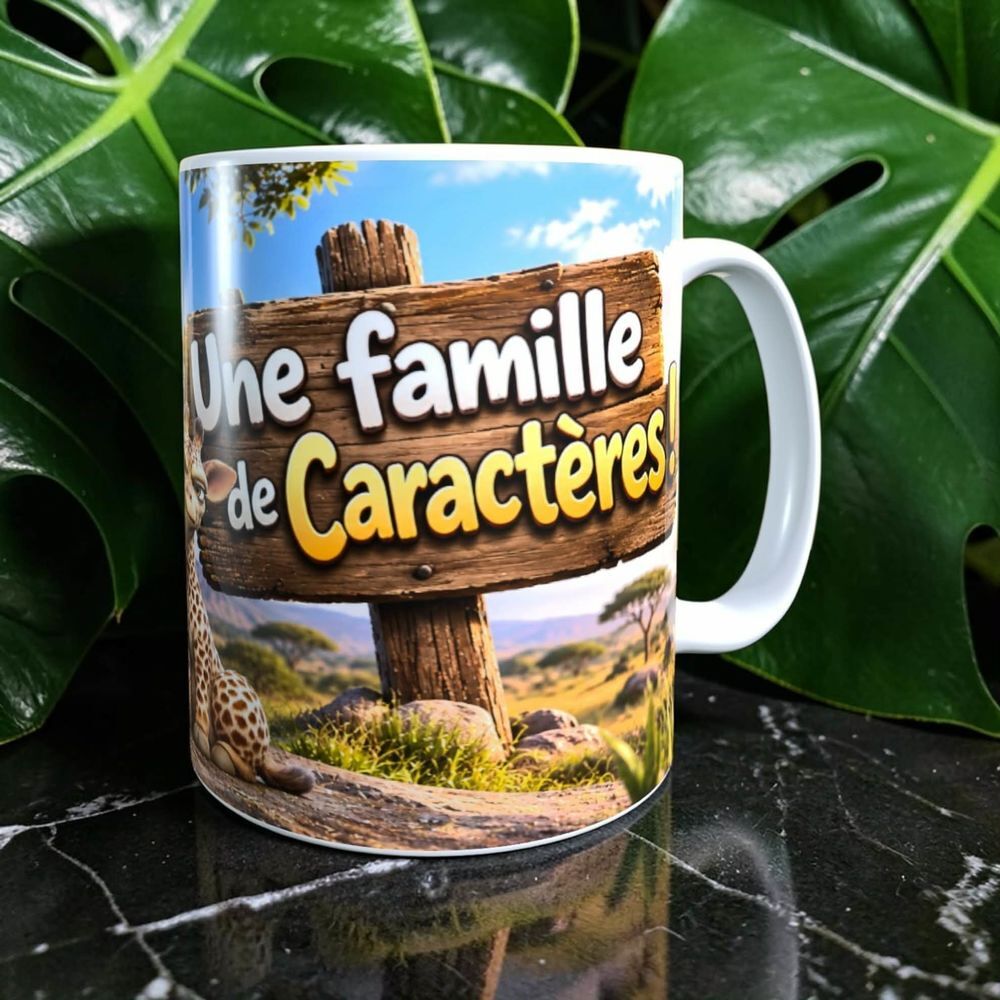 Mug humour, famille de girafes grincheuse Décoration