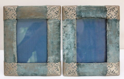 Cadres Napol�on III velours turquoise 25 Issy-les-Moulineaux (92)