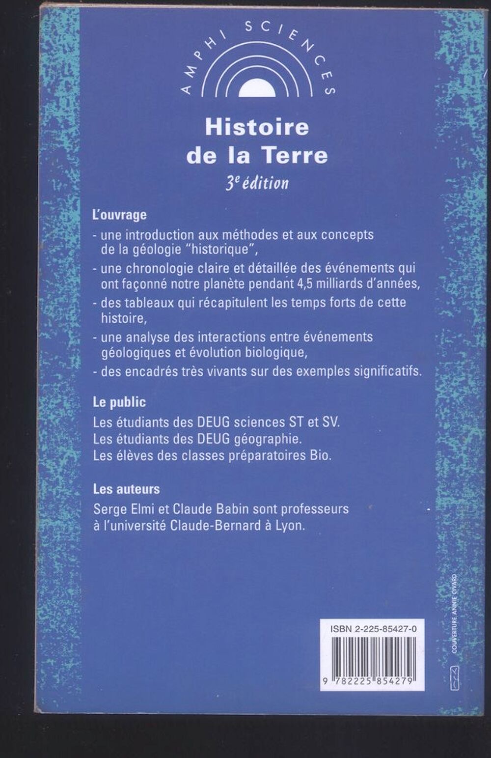 Histoire de la Terre
Serge Elmi, Claude Babin Livres et BD