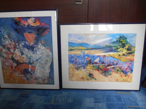 Lot 2 cadres photos en fer coloris bleu fonc� avec photo 12 Vernon (27)