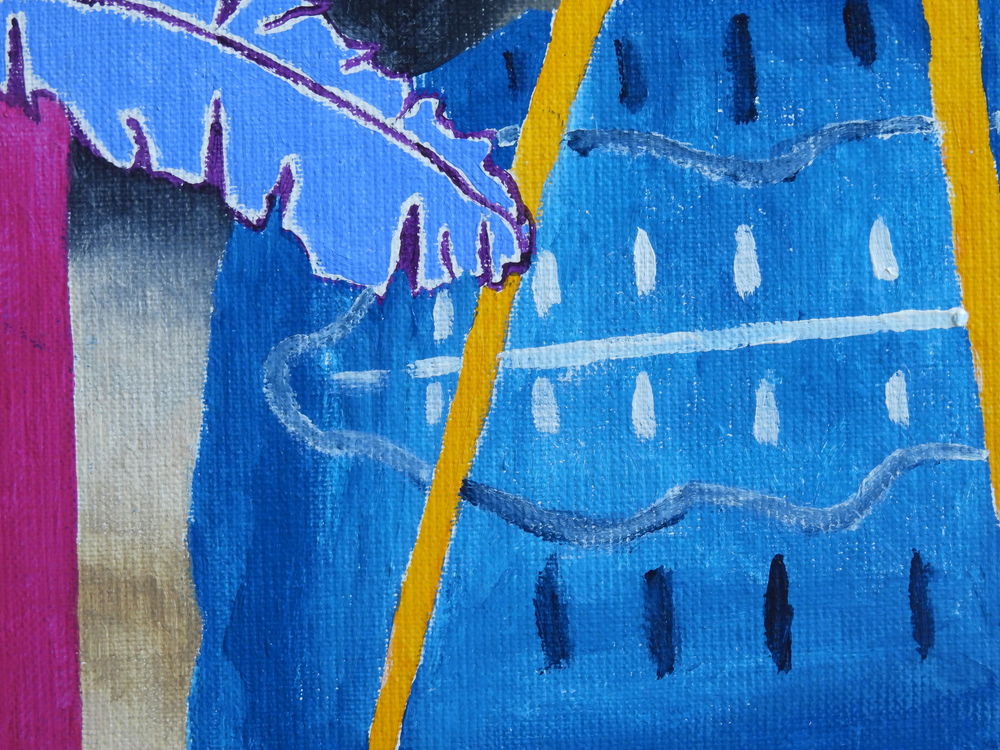 Tableau acrylique sur toile - La p&ecirc;che du h&eacute;ron Décoration