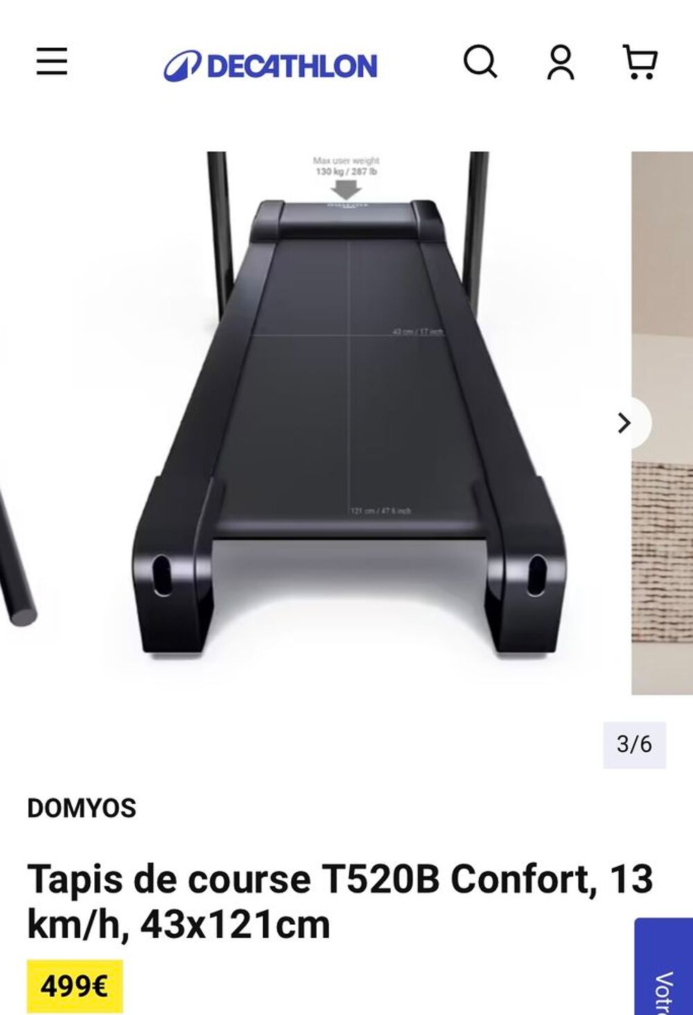 Tapis de course T520B domyos decathlon Sports