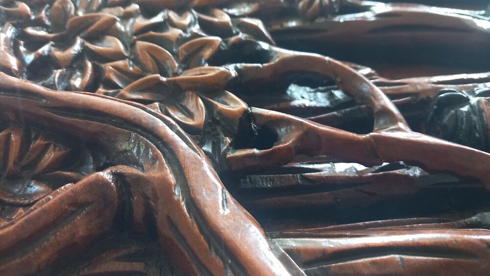 TABLE BOIS BOIS ASIATIQUE TRAVAIL REMARQUABLE Meubles