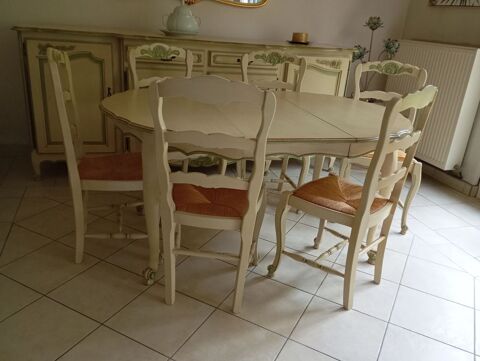 Salle � manger Louis XV ch�ne + vaisselier et table de salon 1800 Saint-Dizier (52)