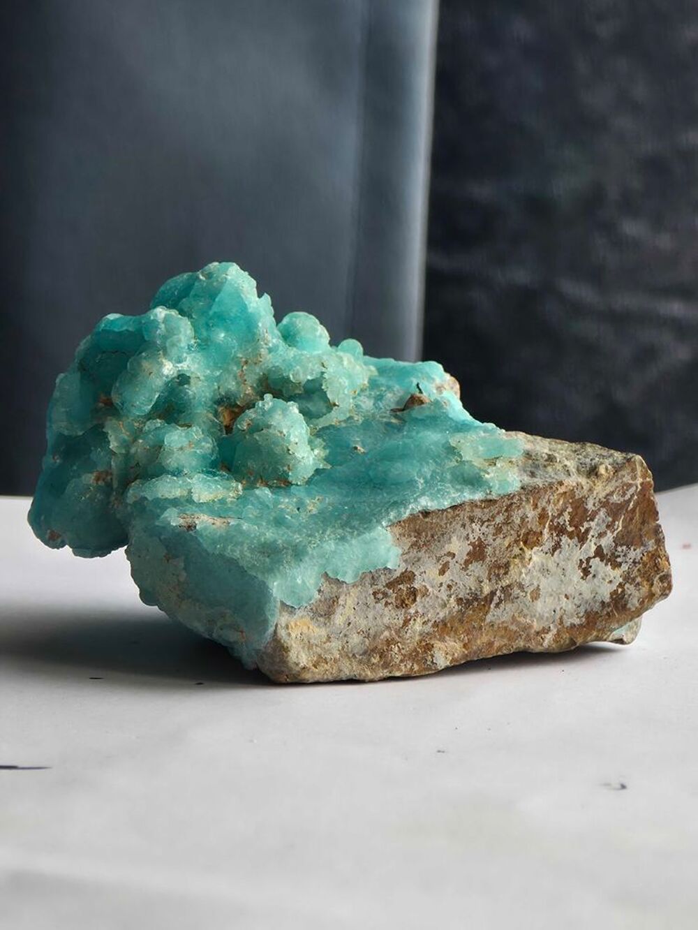 Superbe Min&eacute;ral H&eacute;mimorphite Bleue-Collection 129g 