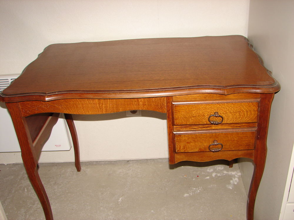 BUREAU en h&ecirc;tre 2 tiroirs Meubles