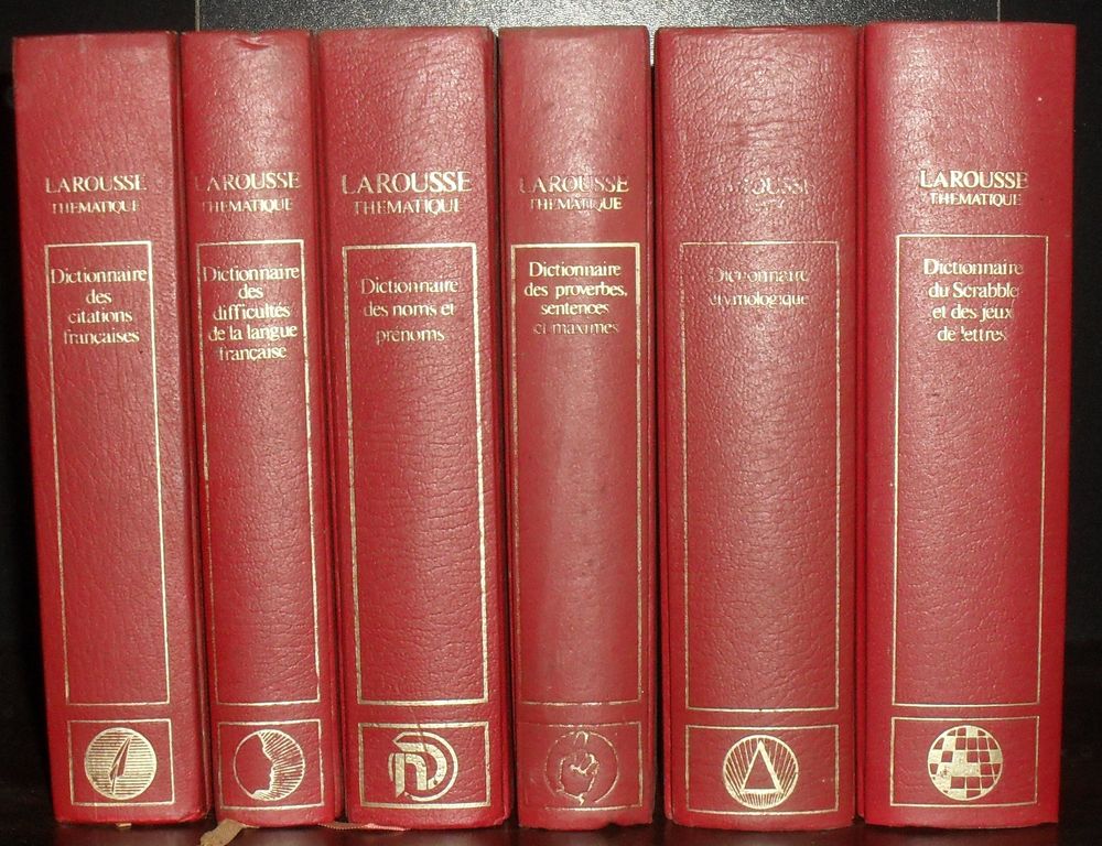 Lot de 6 dictionnaires Larousse th&eacute;matiques Livres et BD
