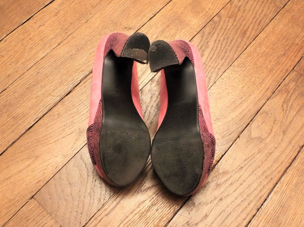 Escarpins/ Chaussures Compens&eacute;es Rose/ Violet &agrave; Talon-Jaclin Chaussures
