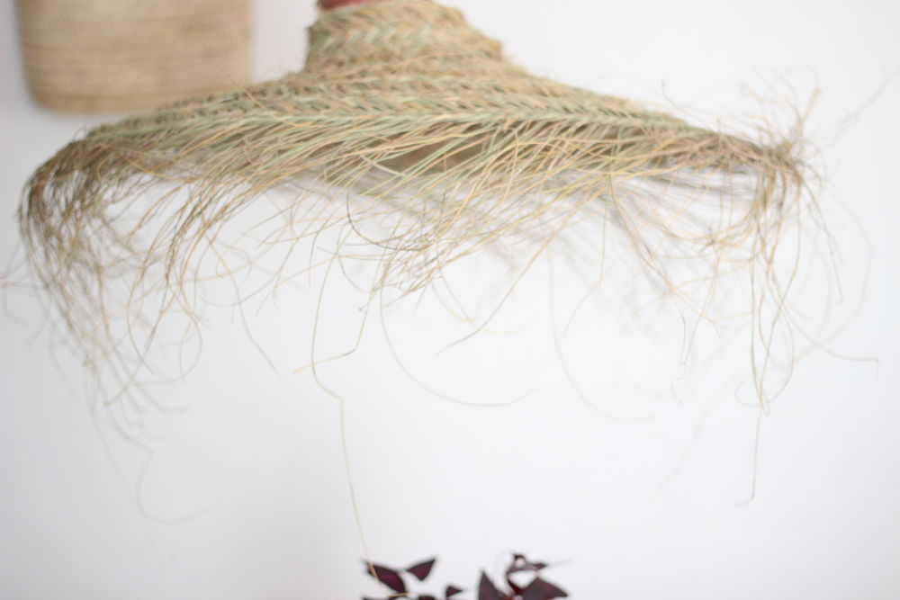 Suspension/Abat-jour en Fibres de Palmier tress&eacute;es Décoration